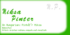 miksa pinter business card